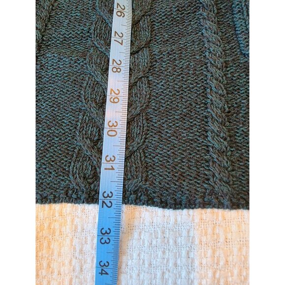 Style & Co Cable Knit Sweater Dress XL Dark Green Cap Sleeve Rustic Chic & Cozy - Picture 8 of 13